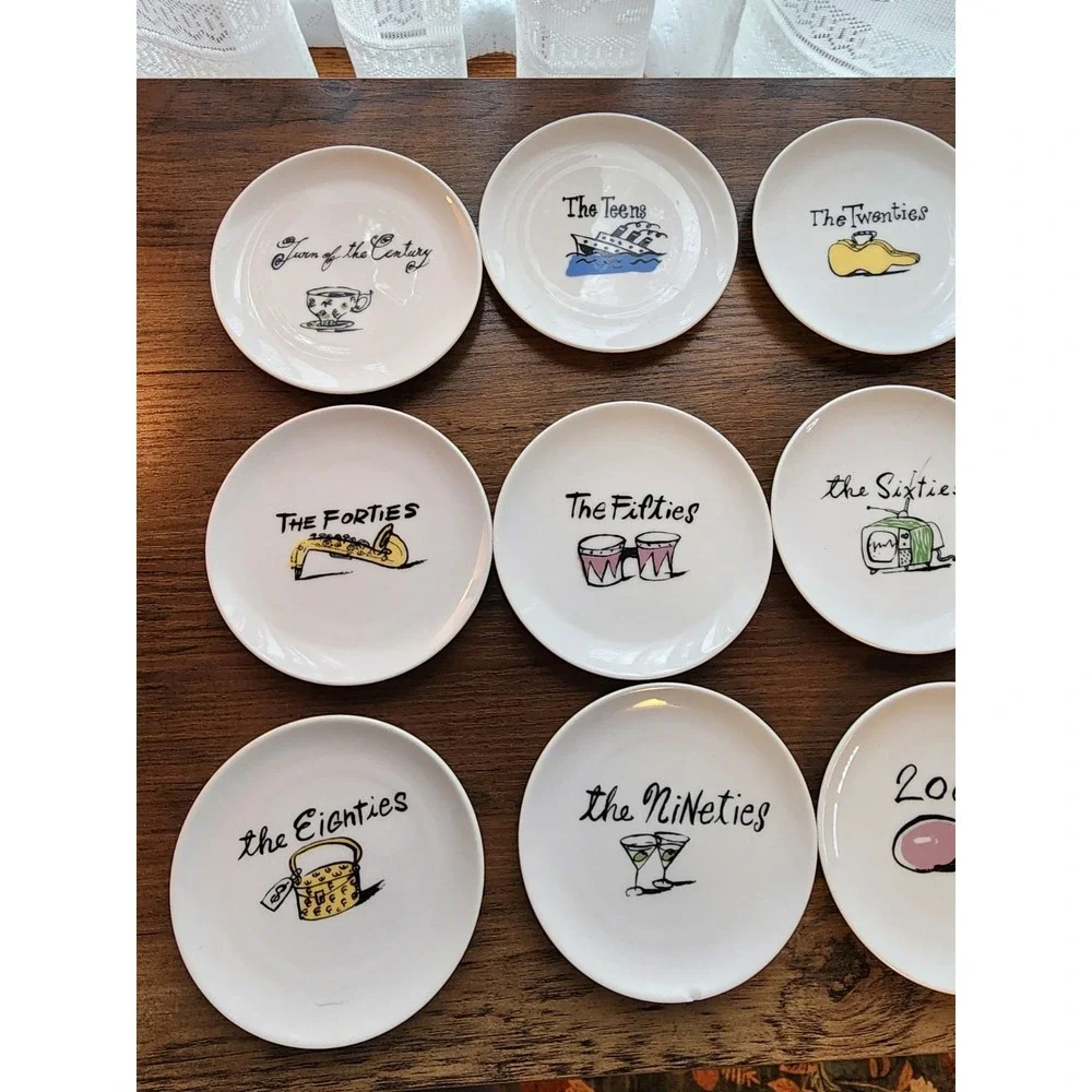 Pottery Barn Millennium Plates Amuse Bouche Appetizers Party Lot of 12 Kitsch 4